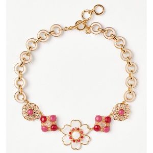 NWOT Talbots Beautiful Bloom Gold, Pink, White & Red Necklace